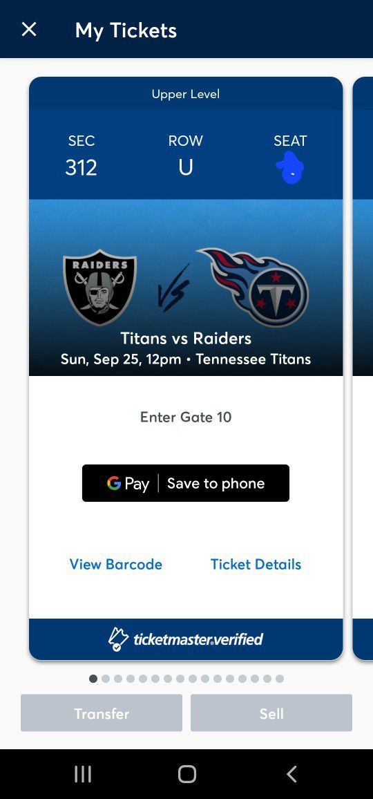 Titans vs Raiders Tickets 9/25 (Tomorrow)