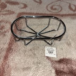 Metal soap dish holder for kitchen or bathroom sink