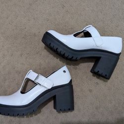 Guess Mary Jane Block Heel Loafers