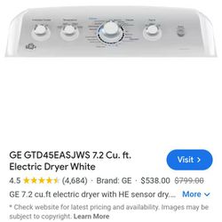 Electric GE Dryer White 