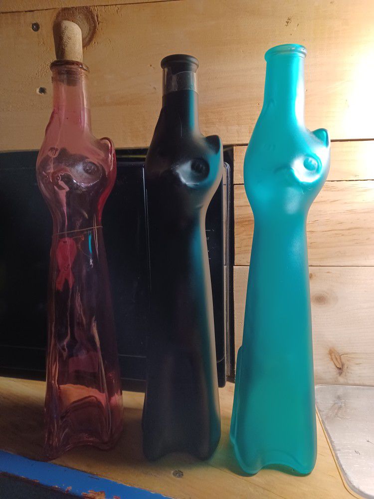 Cat Shaped Wine Bottles (Empty)