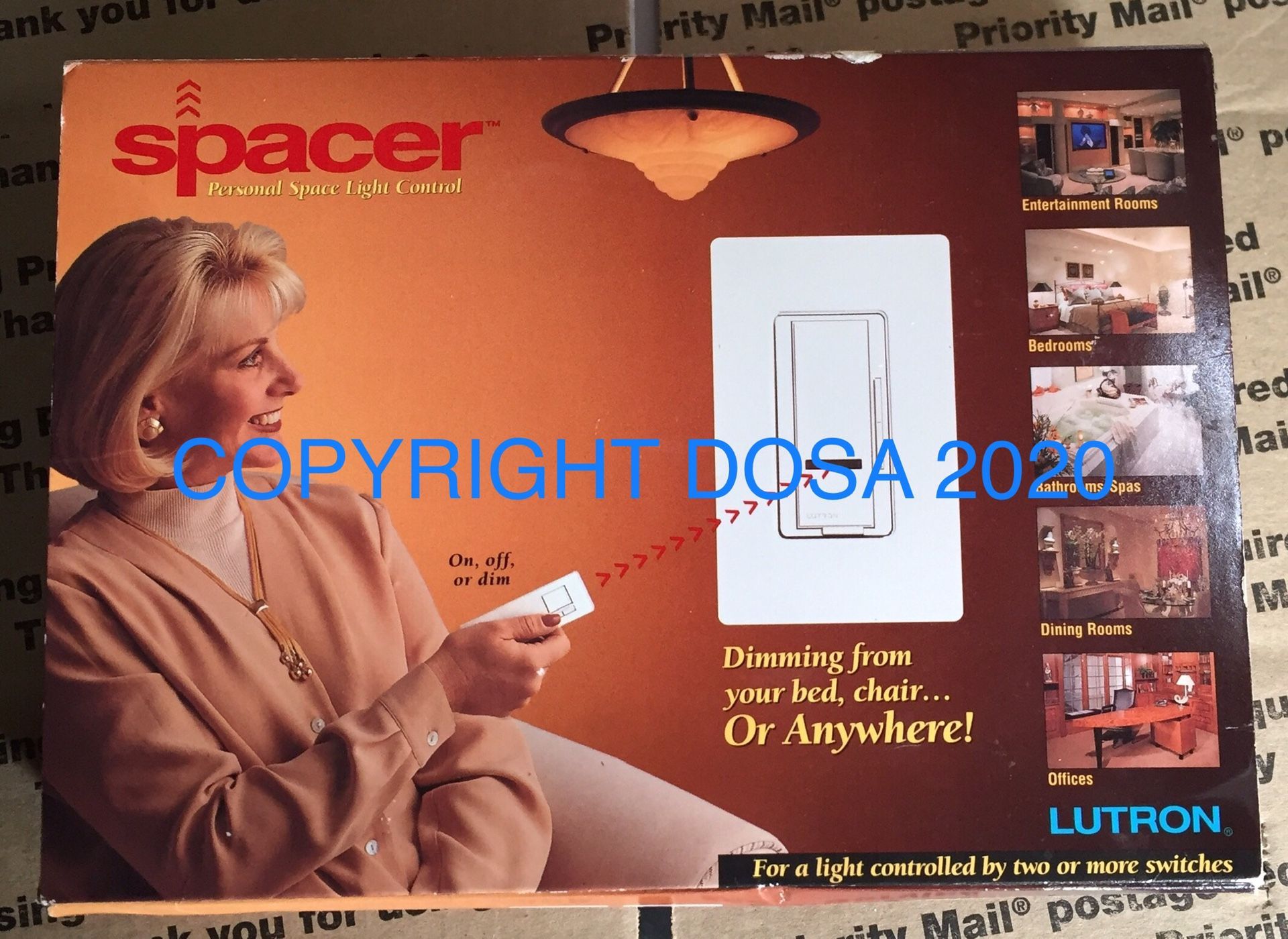 Lutron Spacer Remote Wireless Light Control, SP-600M-HT-AD-IV