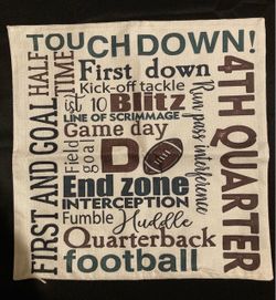 Football Typography Throw Pillow Cover