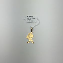 Tasmanian Devil “Taz” Looney Tunes 14k Gold Pendant 