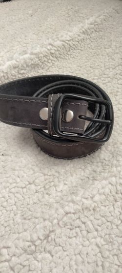 Charcoal full grain Buffalo Suede belt sz-34