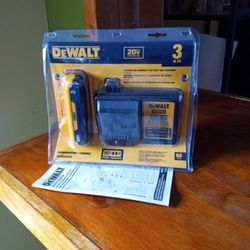 DeWalt.  20 V New Battery.  3.0 Ah.  Charger.   #.  115. 