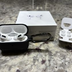 Genuine Apple AirPods Pro 1st Gen with wireless charging case and protective case, Like New. 