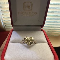 Heart Nugget Ring 10k Gold