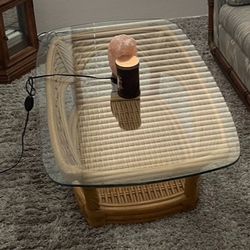 Whicker Glass Coffee Table