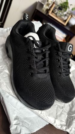 Black Knit Air Cushion Sneakers