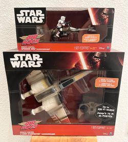 Air Hogs Star Wars Remote Control RC Speeder Bike & X-Wing Starfighter NIB