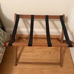 Beech Wood Folding Luggage Rack w: 4 Woolen Strips