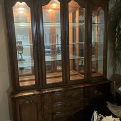 Illuminated Vintage China Cabinet