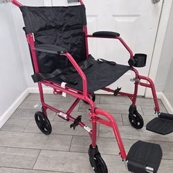 Medline Aluminum Ultra Lightweight Transport Wheelchair, silla de ruedas