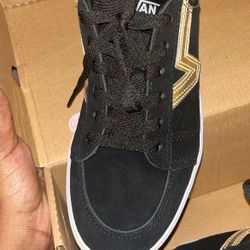 Black Gold And White vans 