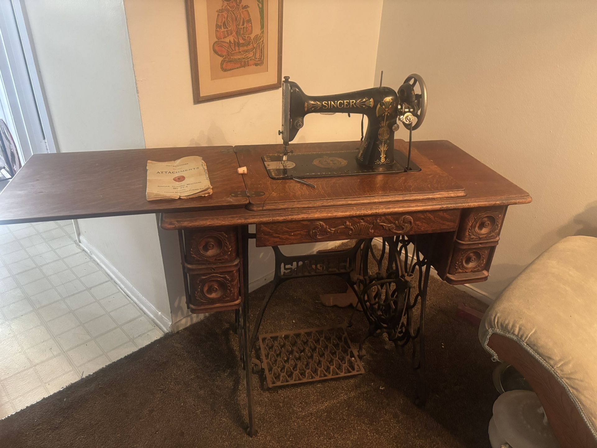 1909 singer pedal sewing machine