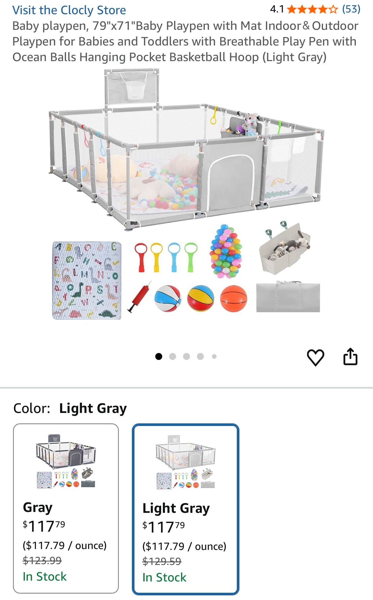 Baby playpen, 79"x71"Baby Playpen with Mat Indoor＆Outdoor Playpen for Babies and Toddlers with Breathable Play Pen with Ocean Balls Hanging Pocket Bas