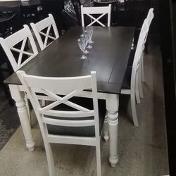 7- Pc Dining Table Set Solid Wood $419