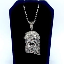 Jesus Pendant with Bead Chain