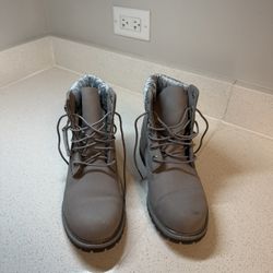 Timberland Gray Boots with Silver Cuff