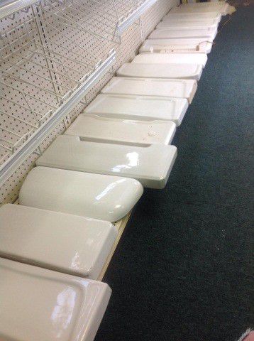 Replace a broken toilet tank lid with original porcelain replacement lid! **FROM$35
