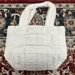 Lululemon Quilted Grid Tote Plush Fleece Bag Purse 