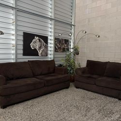 Dark brown couch set- free delivery