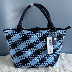 WildFox Large Navy Woven Tote Bag