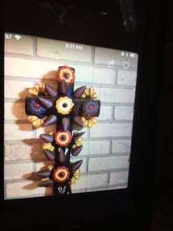 Metal Cross with Flowers (Nice)