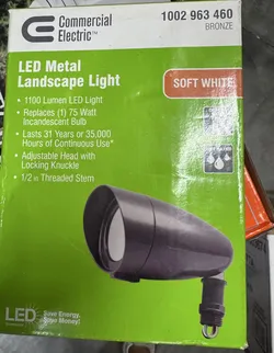 Commercial Electric LED Landscape Light Bronze 1100 Lumen