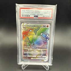 2022 POKEMON SWORD & SHIELD BRILLIANT STARS #174 FULL ART/CHARIZARD VSTAR PSA 10