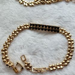 Black And Gold Stone Bracelet 