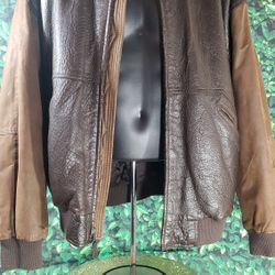 Field & Stream Mens XL Brown Suede Jacket Vintage 80s Bomber Lined