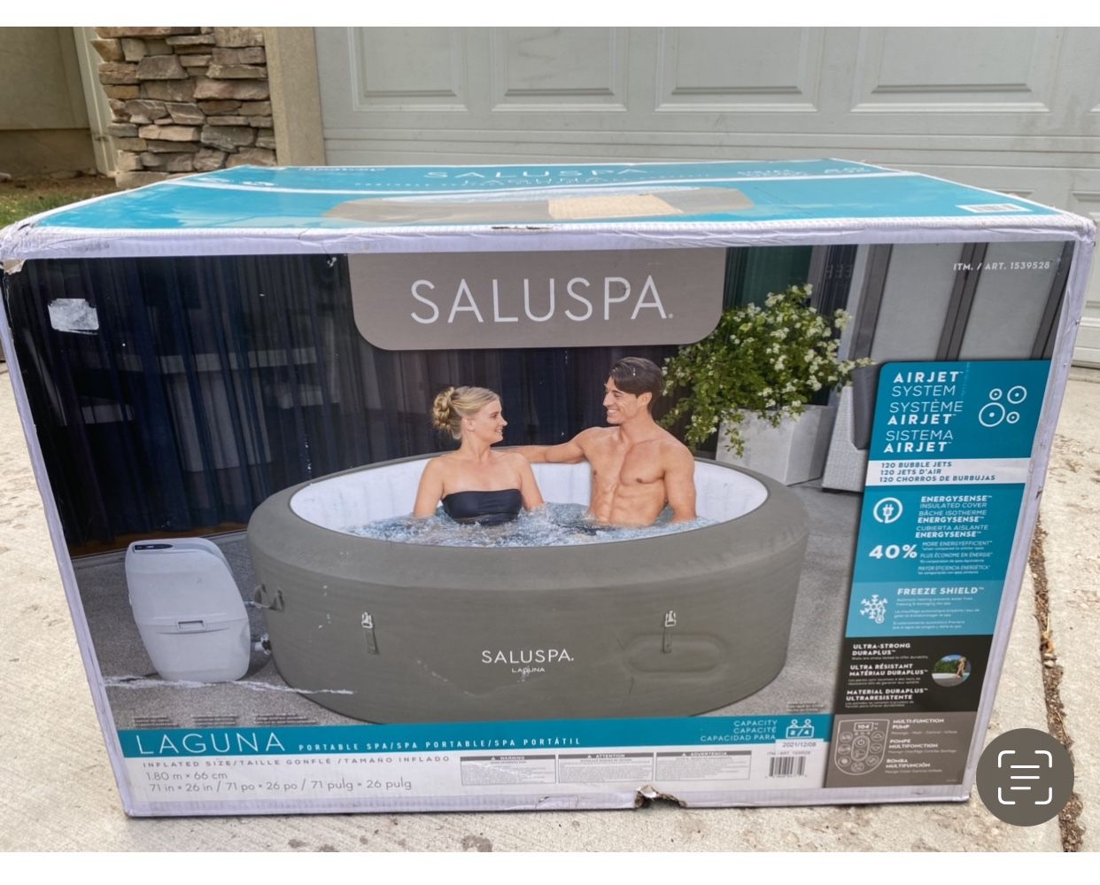 New, SaluSpa Laguna Inflatable Hot Tub
