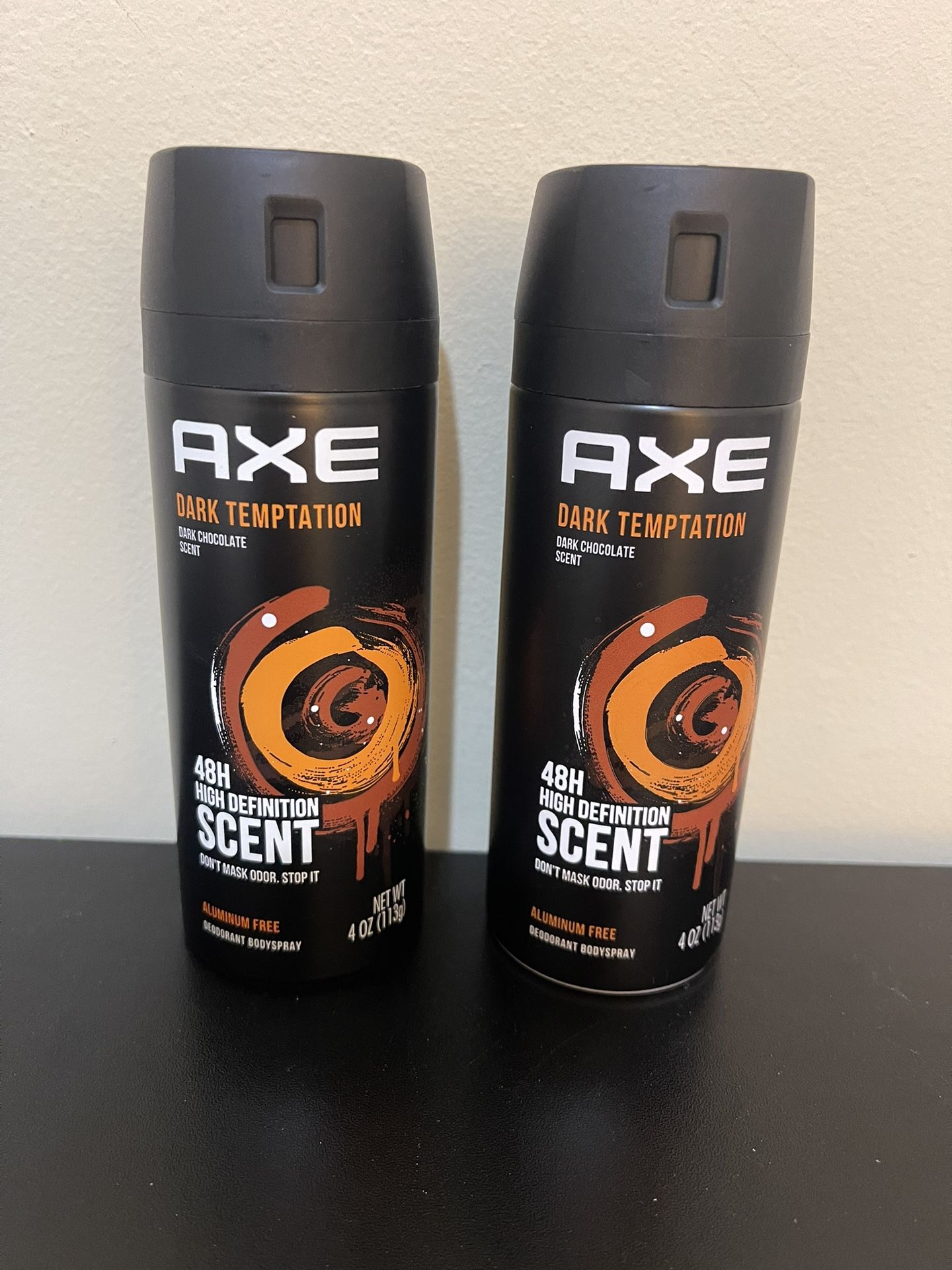 2Pack AXE Dark Temptation Men's Body Spray Deodorant Aluminum-Free, 4.0 oz