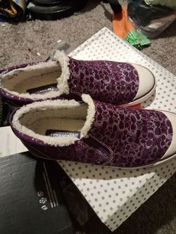 Coach Slip-On Sneakers Purple Signature