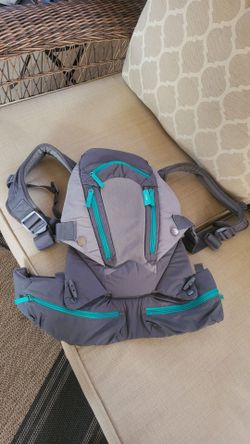 Gray and Teal Baby Carrier