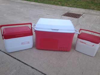 Coleman and Rubbermaid coolers all 3 for 40 dollars
