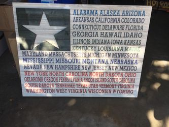 Rustic States picture made of real wood