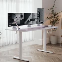 White Electric Standing Desk - Adjustable Height 