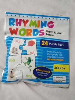 RHYMING WORDS MATCH & LEARN 2 SETS OF PUZZLE GAMES