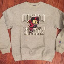 🎄 OHIO STATE Fleece SWEATSHIRT, youth, size Large Ohio State BUCKEYES long sleeve top sports fan gear, Designer CHAMPION sports clothing