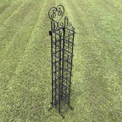 Vintage Narrow Space Folding Iron Plant Stand Knicknack Shelving Unit Ideal For Succulent Pots