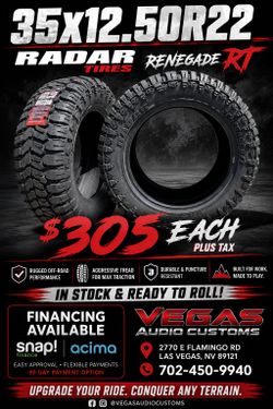 BRAND NEW TIRES! 35x12.50R22 RADAR RENEGADE RT !!