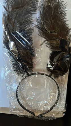 Black Feather Costume Headband glasses and gloves with pointy nails