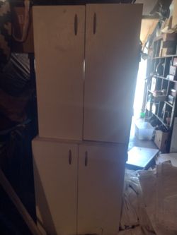 Two White Shelves/ Drawer
