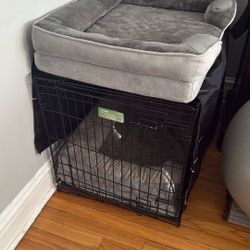 36 In Dog Crate And Two Memory Foam Beds