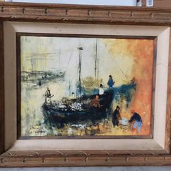 Patricia cunningham canvas "fishing boat at siros"