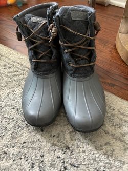Sperry Duck Boots Gray Wool Lace-Up