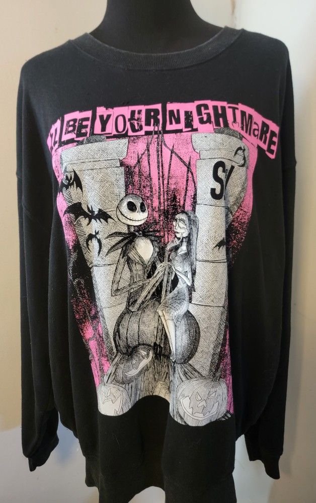 Women's Nightmare Before Christmas Sweatshirt Size XXL